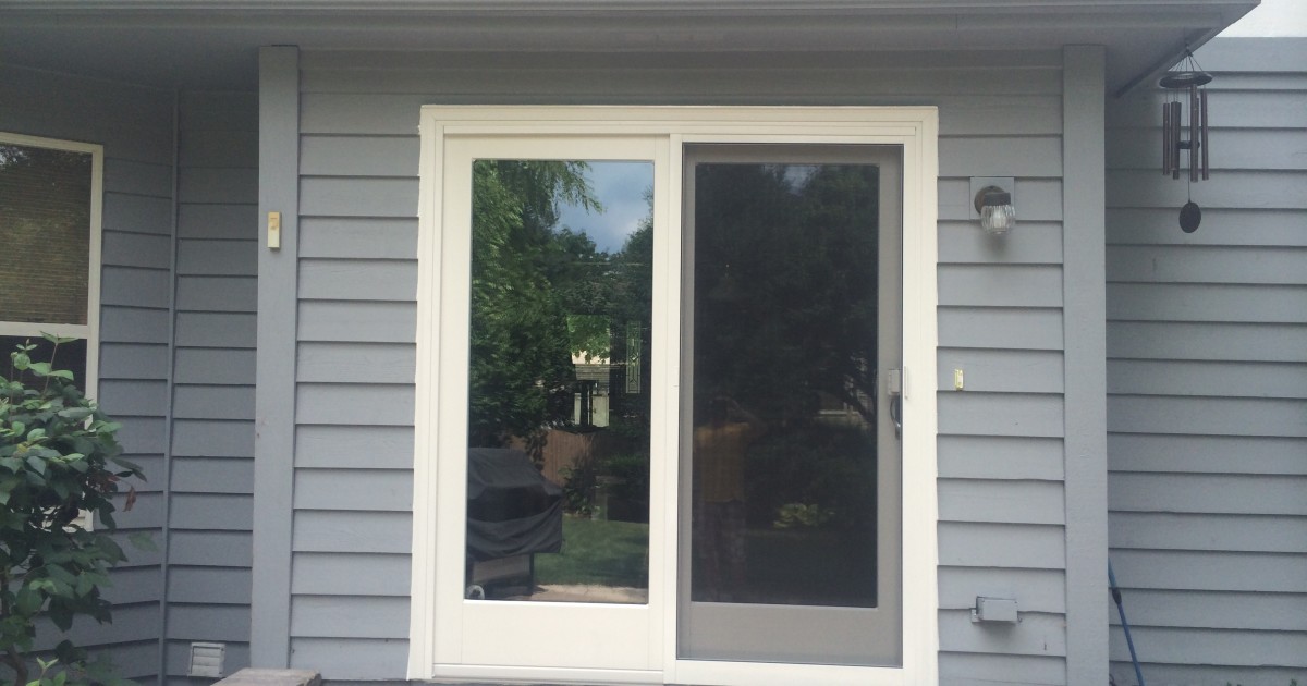 Stucco Boards Cedar Trim Andersen Patio Door In Naperville Stucco Boards Cedar Trim Andersen Patio Door In Naperville