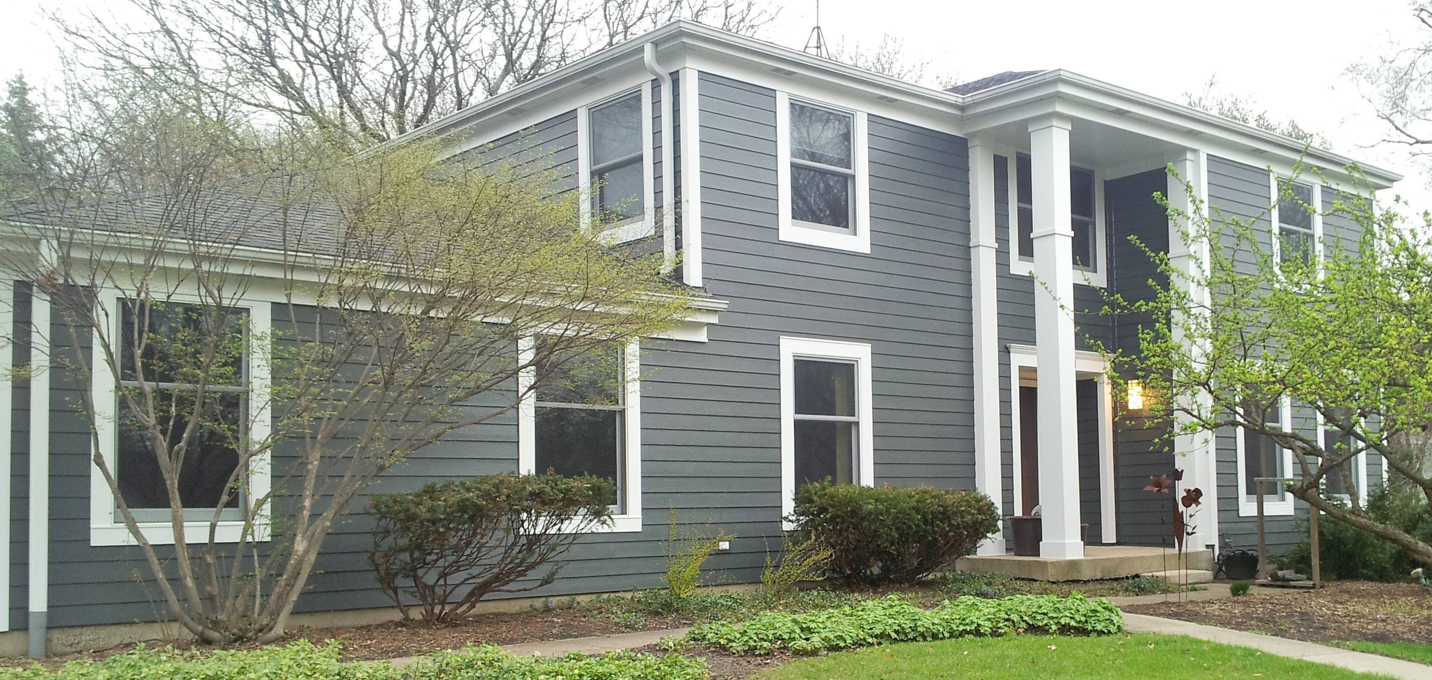 Hardie Iron Gray 6" Cedarmill Planks & Arctic White ...