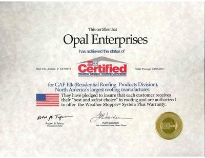 gaf certified weather stopper contractor roofing certification