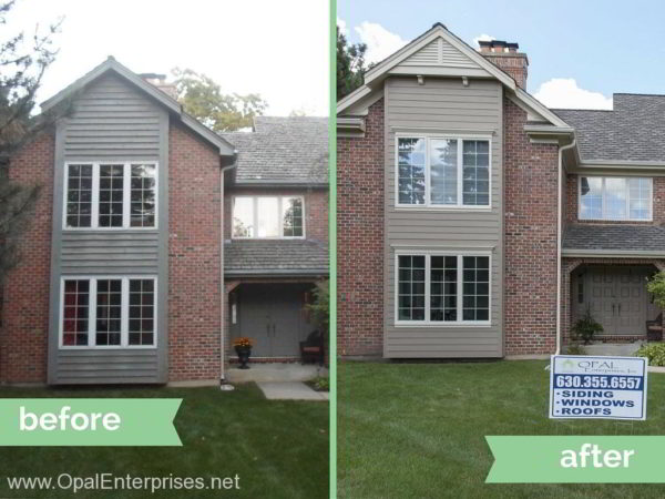 This home got a curb appeal boost with new James Hardie siding, GAF roofing, and Andersen Windows in Burr Ridge.