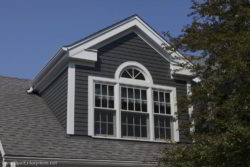This is another look at James Hardie's Iron Gray siding. It looks fantastic paired with white trim.