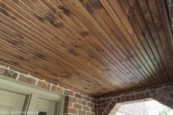 Opal Enterprises installs porch ceilings! This is a wooden beadboard ceiling on a home in Burr Ridge.