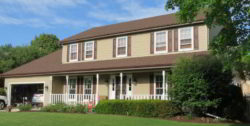 Here's a siding replacement in Wheaton where we installed James Hardie fiber cement siding in the Khaki Brown color.