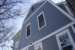 Another lovely James Hardie installation in Glen Ellyn. This one features Boothbay blue in both plank and shingle with gorgeous belly bands.