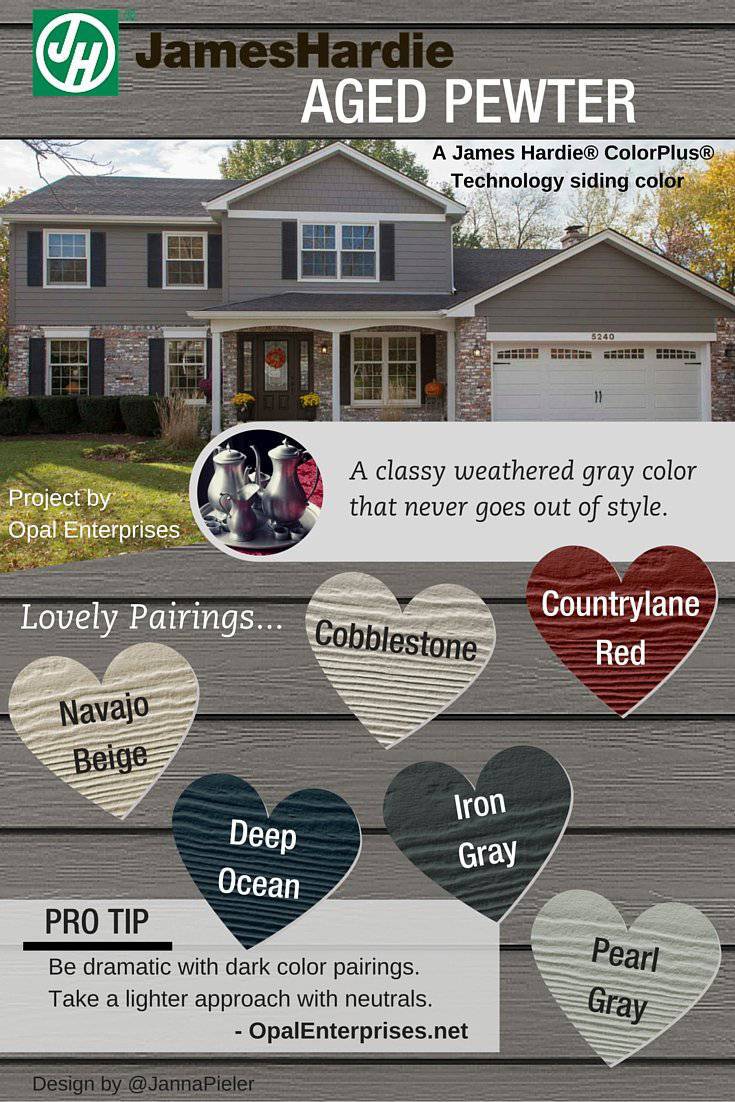 Aged Pewter James Hardie Siding Color Inspiration