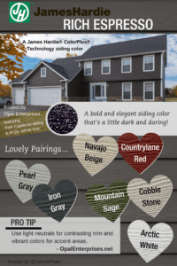 Rich espresso James Hardie siding color