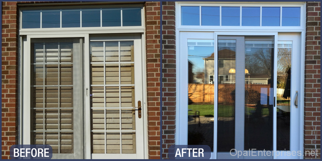Patio Door Replacement In Elmhurst With Andersen E Series Before And After Of Door Replacement In Elmhurst Il