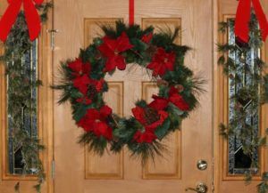 How to safely hang a holiday wreath after a new door installation
