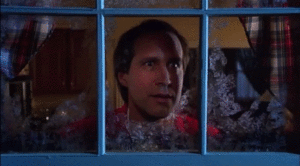 Looking through window