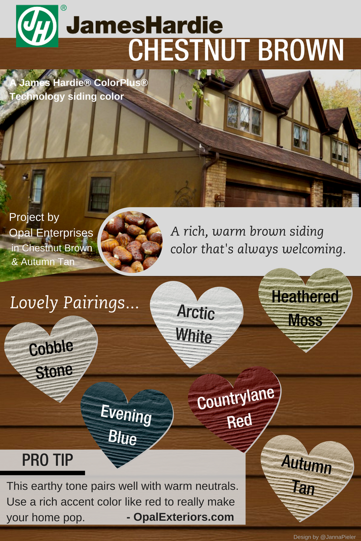 Chestnut Brown James Hardie Siding Inspiration infographic