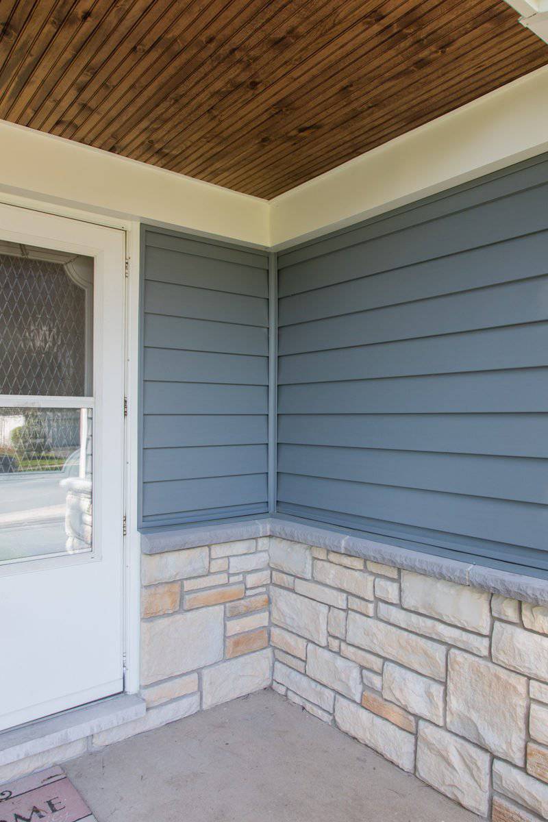 renovated porch with stone in Naperville, IL