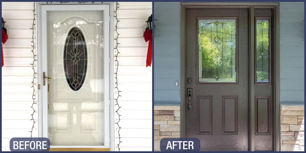 before and after door replacement in Naperville