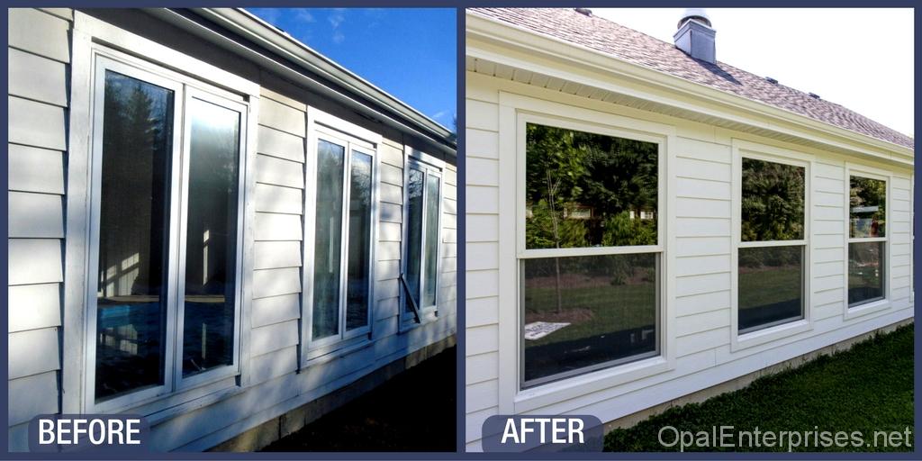 Before & After Andersen Windows installation in Clarendon Hills
