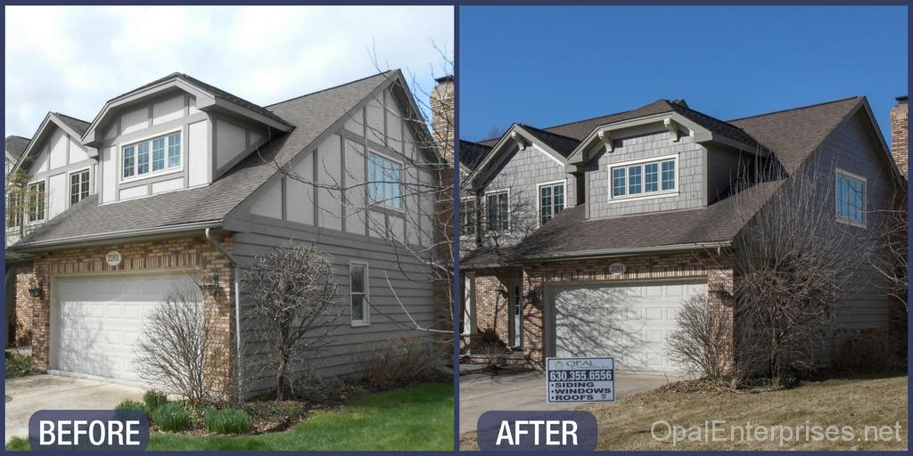 Before & After siding replacement in Naperville IL