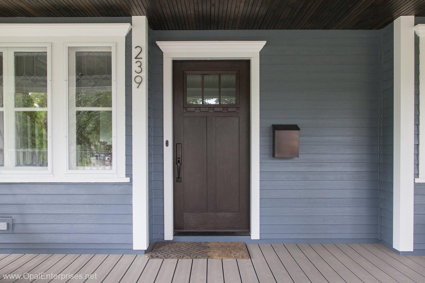 Espresso stained front door by ProVia Building Products installed by Opal Enterprises #OpalCurbAppeal #OpalEnterprises
