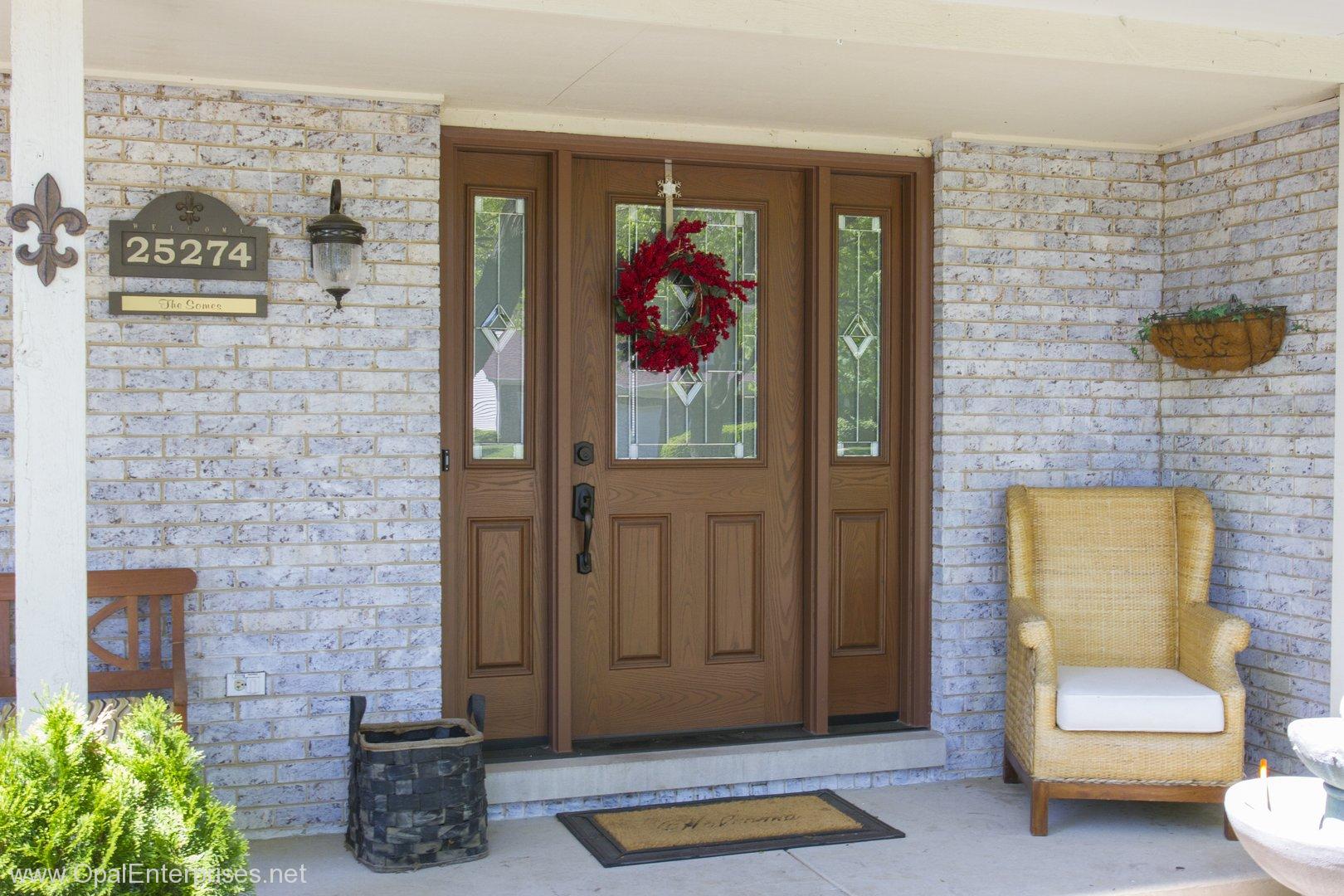 New ProVia front door with decorative sidelites #OpalCurbAppeal
