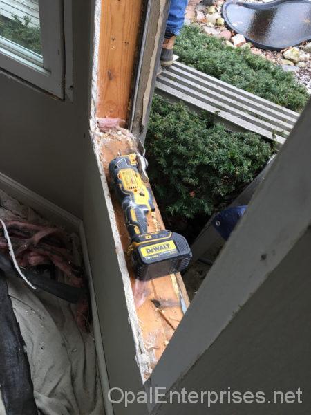 Using a Dewalt tool in a window replacement project