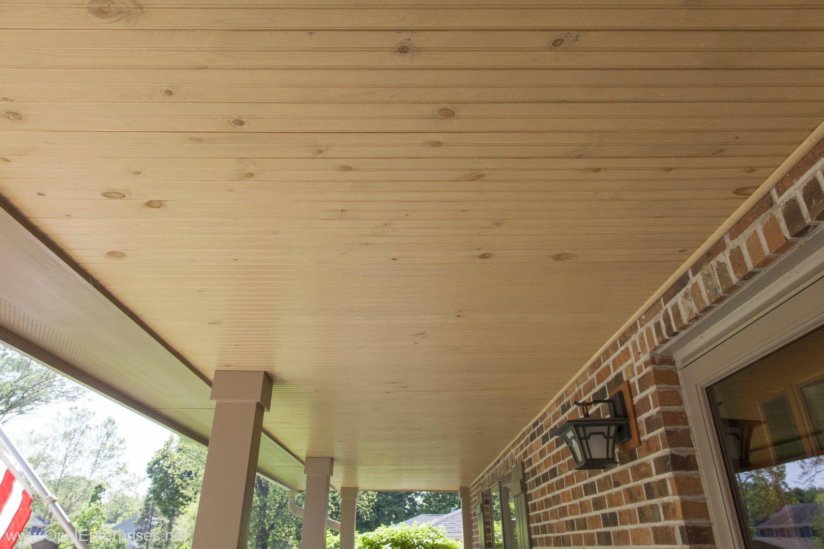 Wooden Porch Ceiling Installed by Opal Enterprises in Saint Charles, IL