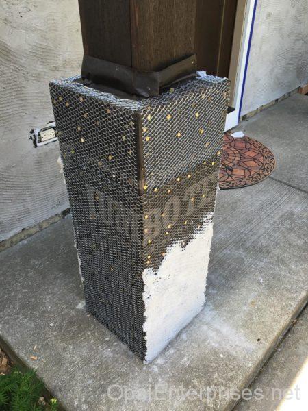 preparing for mortar on columns