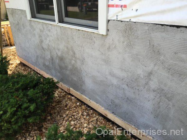 stone installation in progress