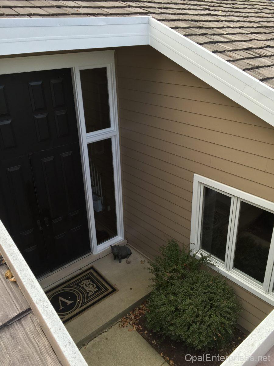 Entry way view of James Hardie Siding installation in Oak Brook