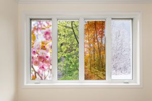 vinyl window displaying four seasons