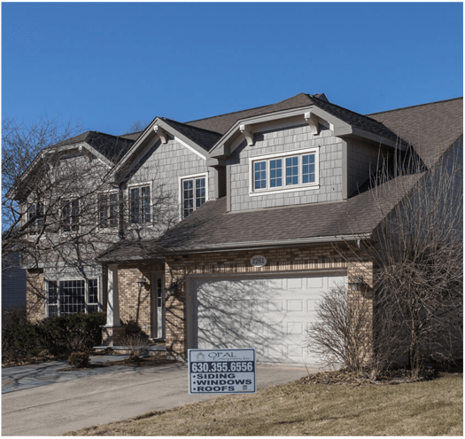 Chicago-area home with Opal Exteriors yard sign
