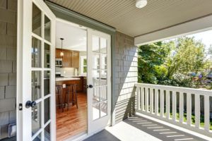 french doors leading into kitchen