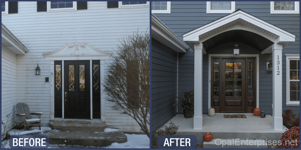 Before and After photo of home renovation in Naperville IL