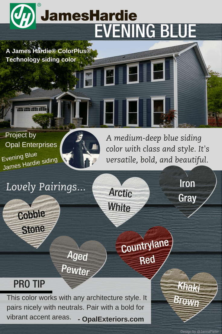 Evening Blue James Hardie Siding Inspiration Graphic