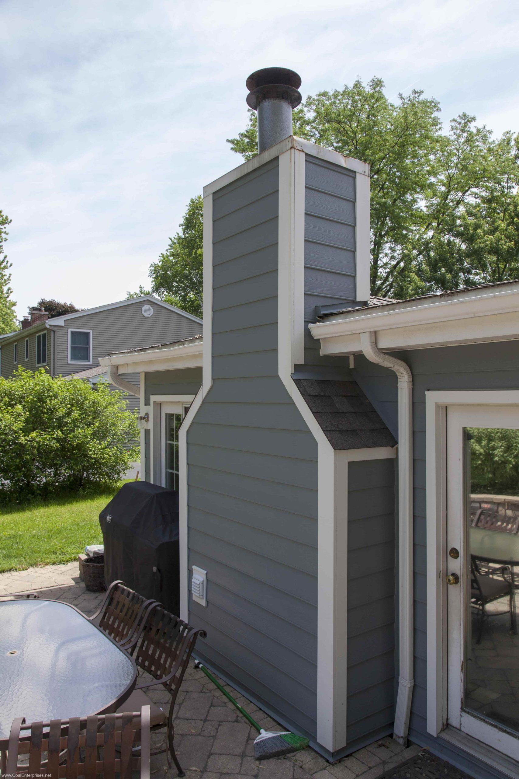James Hardie beaded siding on chimney
