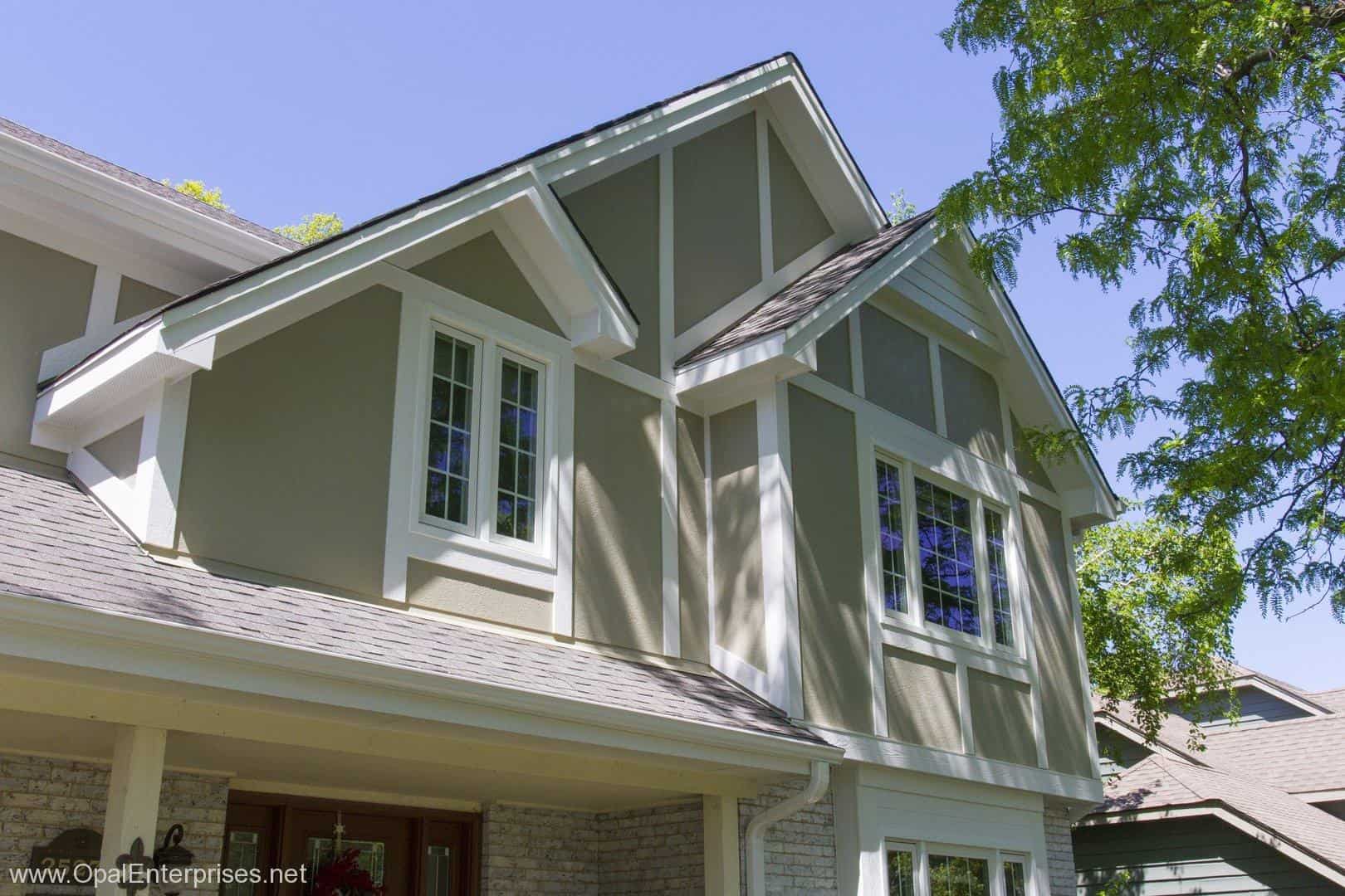 Stucco and Trim Work using Hardie board #OpalCurbAppeal