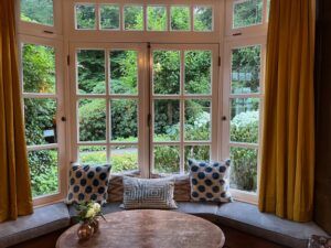 A bay window installation after the homeowner gets a cost estimate.